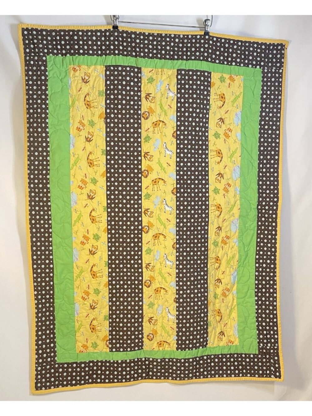 Handmade Safari Crib Quilt 51x37 Jungle Animals Quilters Guild Colorado Springs